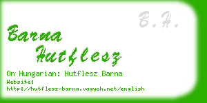 barna hutflesz business card